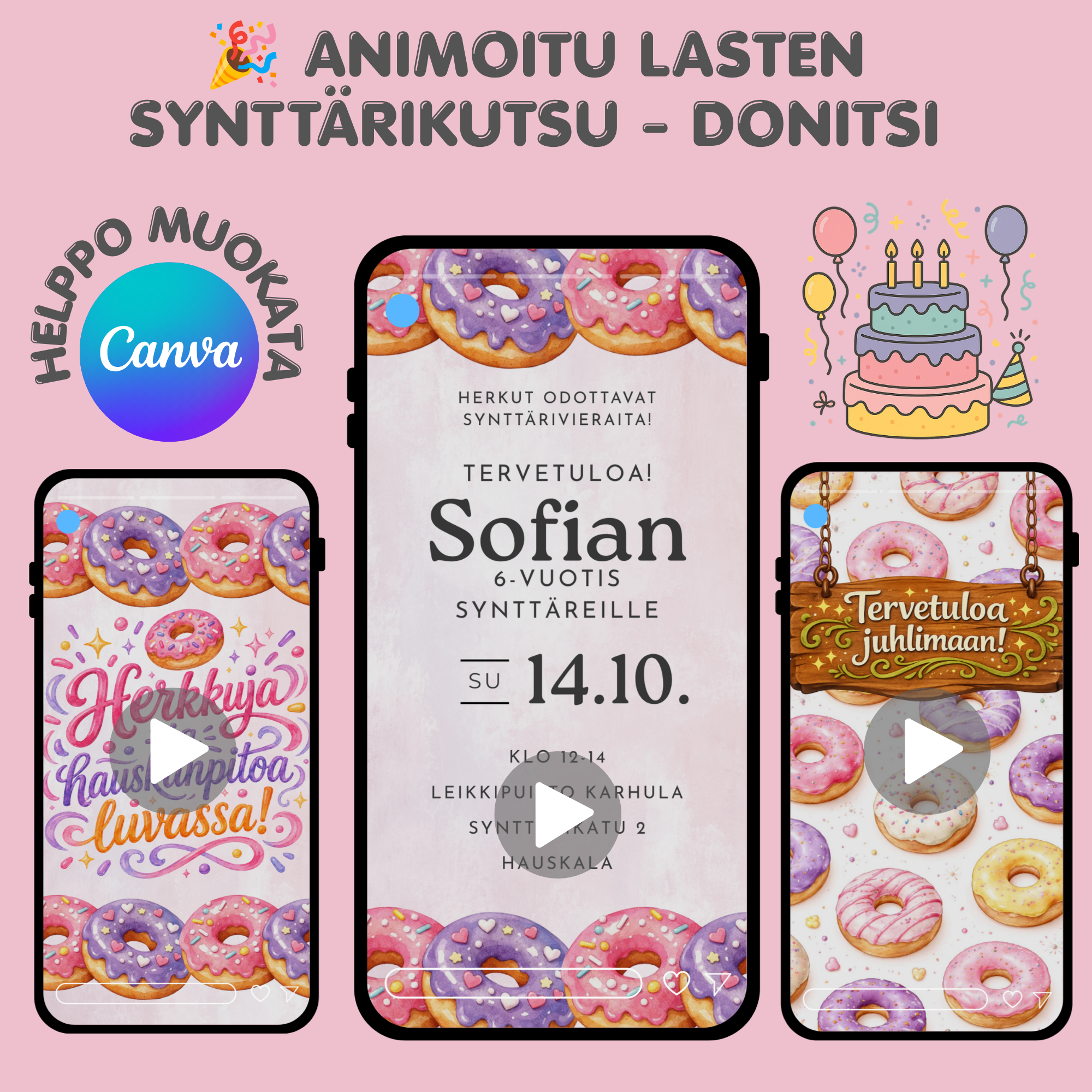 Lasten video syntymapaivakutsu paakuva